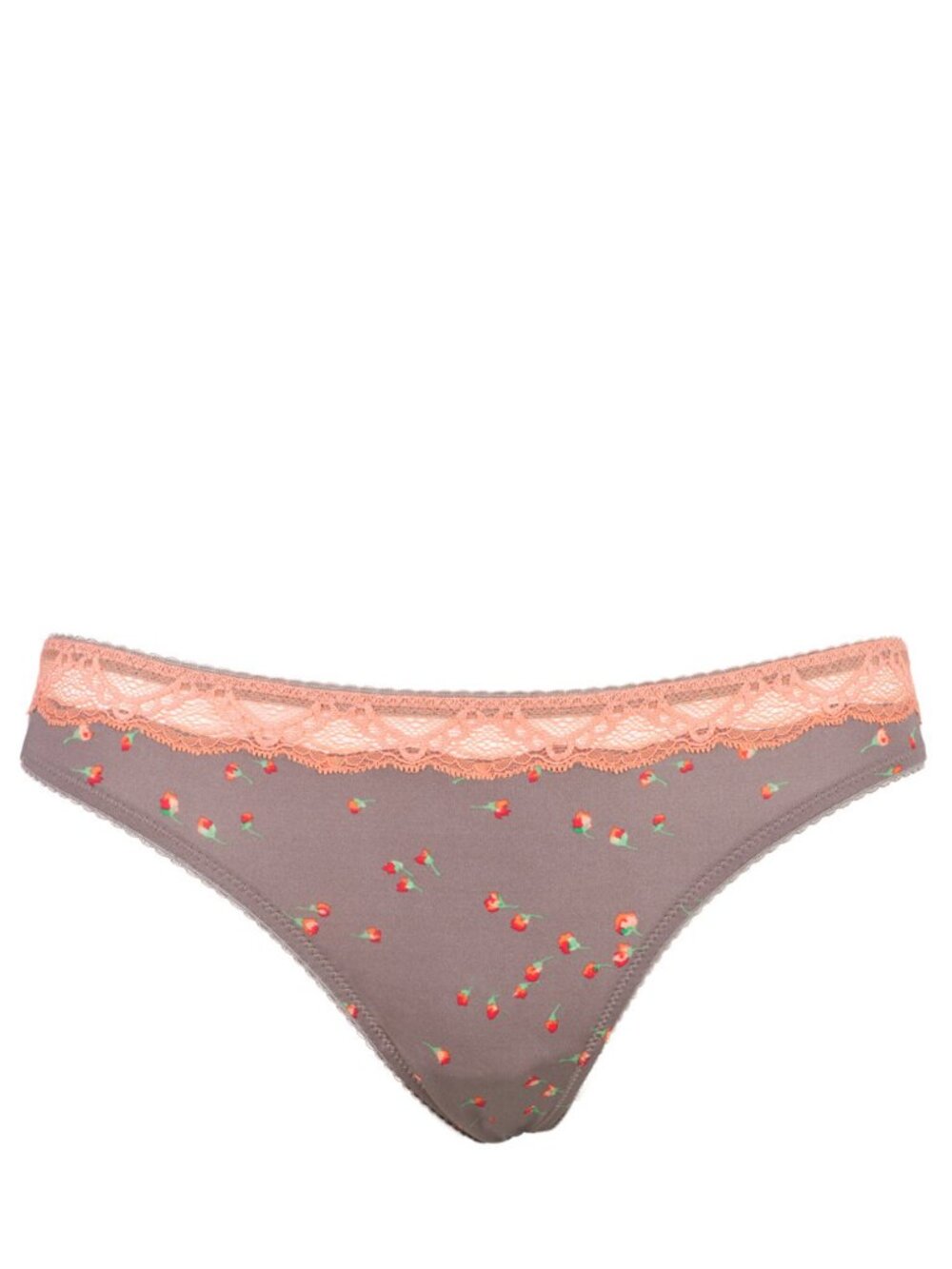 Calvin Klein Catalonia Thong Panty D1607 Whisper Gray Floral NWT